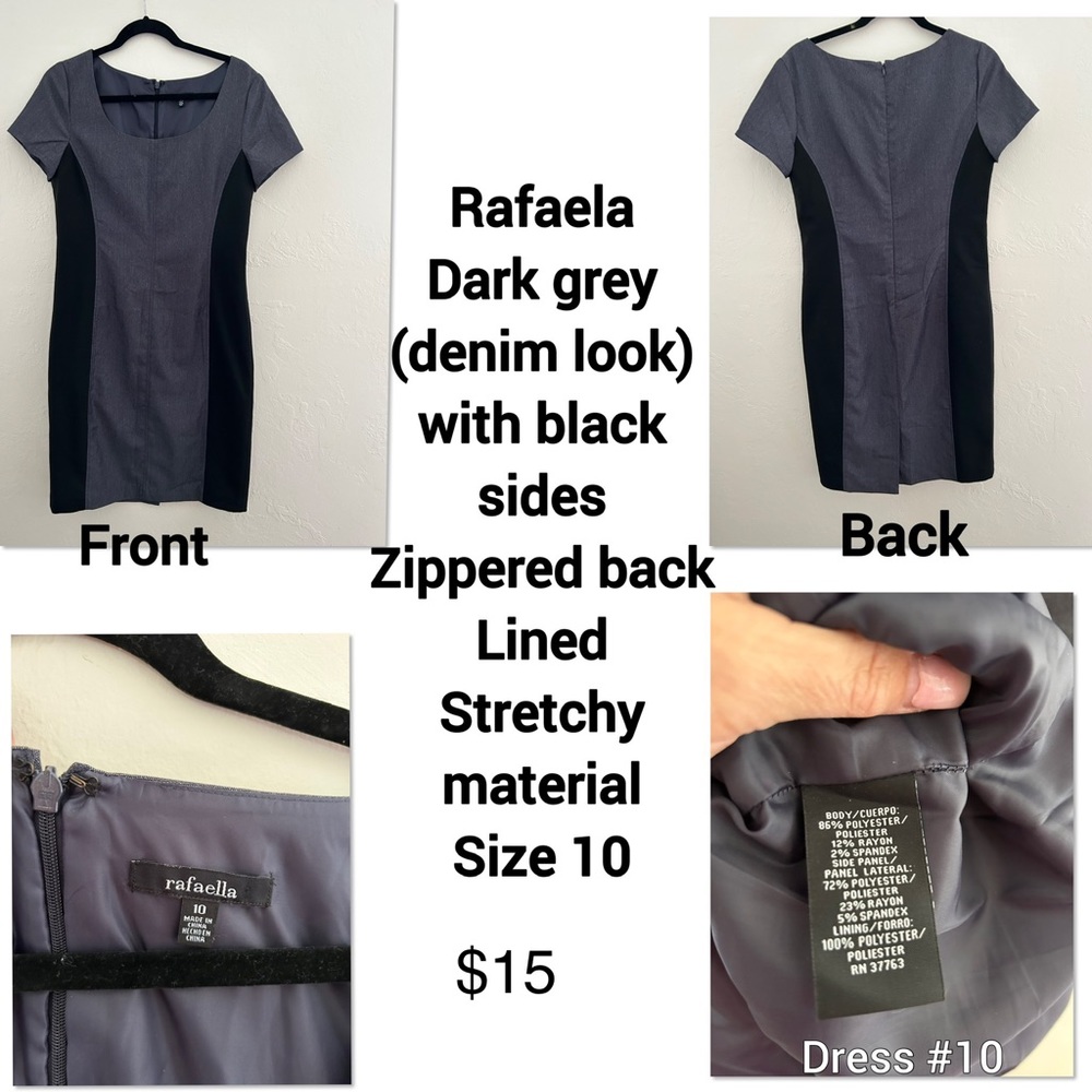 Rafaella grey denim look with black sides, stretchy material